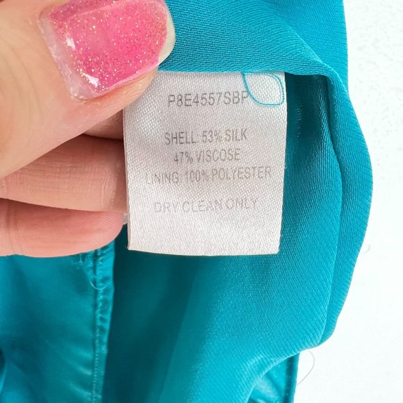 Parker Bradley Silk Romper Size 2 Faux-Wrap Floral Blue - Picture 9 of 11